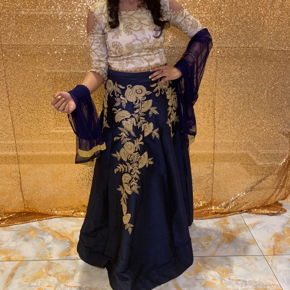 Navy blue Party or Wedding guest Lehenga